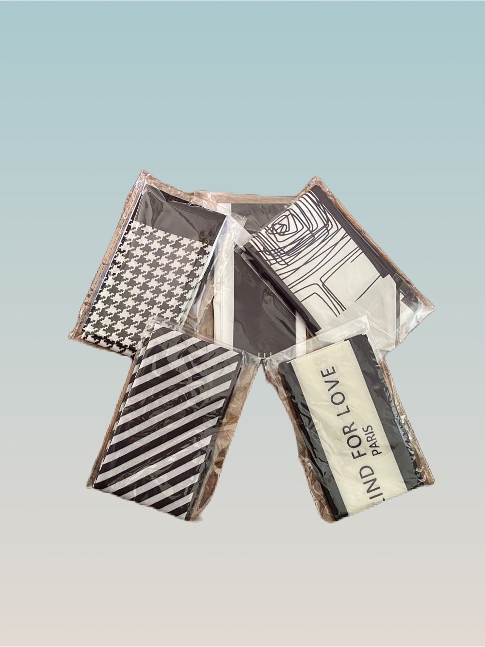 5 Pack Purse/Hair Twilly Silk Scarves